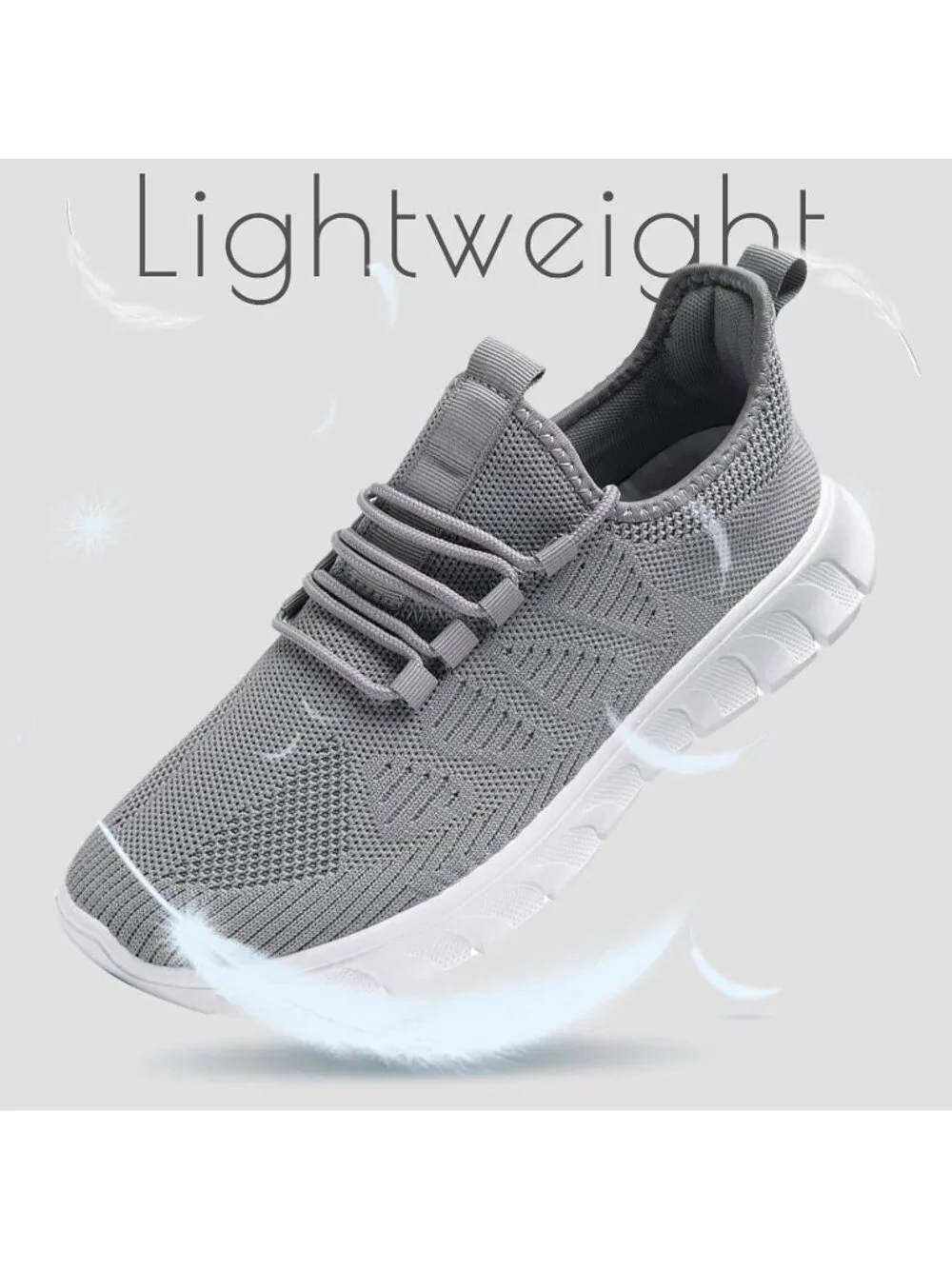 Men's Grey Tennis Gym Athletic Lightweight Walking Comfortable Sports Shoes
